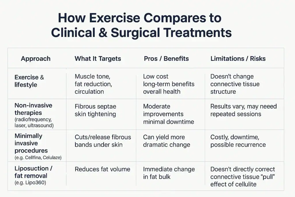 Sculpting Your Bum: Can Toning Exercises Really Reduce Cellulite? 2 How exercise compares to treatments from Lipo 360 Hamilton