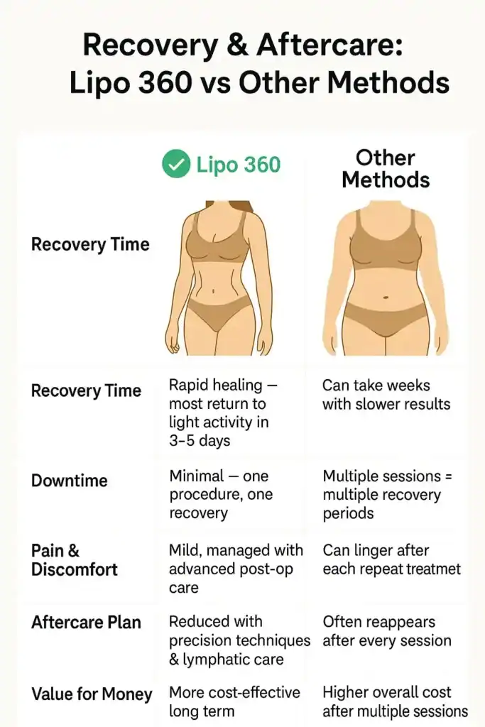 Recovery and Aftercare for Fat-Dissolving Surgery 2 Table to show fat dissolving injection aftercare Hamilton