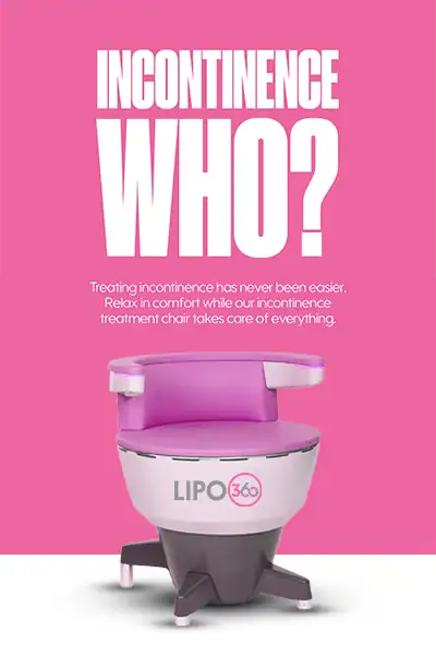 LIPO360 EMS Chair Can Help with Urinary Incontinence 2 Image of a urinary incontinence treatment seat Hamilton